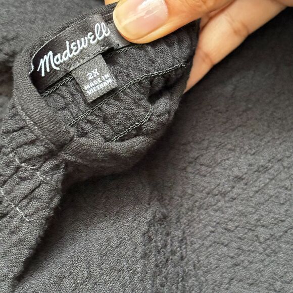 NWT Madewell Plus Black Peplum Open-Back Top 2X - Picture 2 of 7